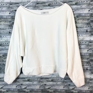 Zara White Sweater with Loose Sleeves